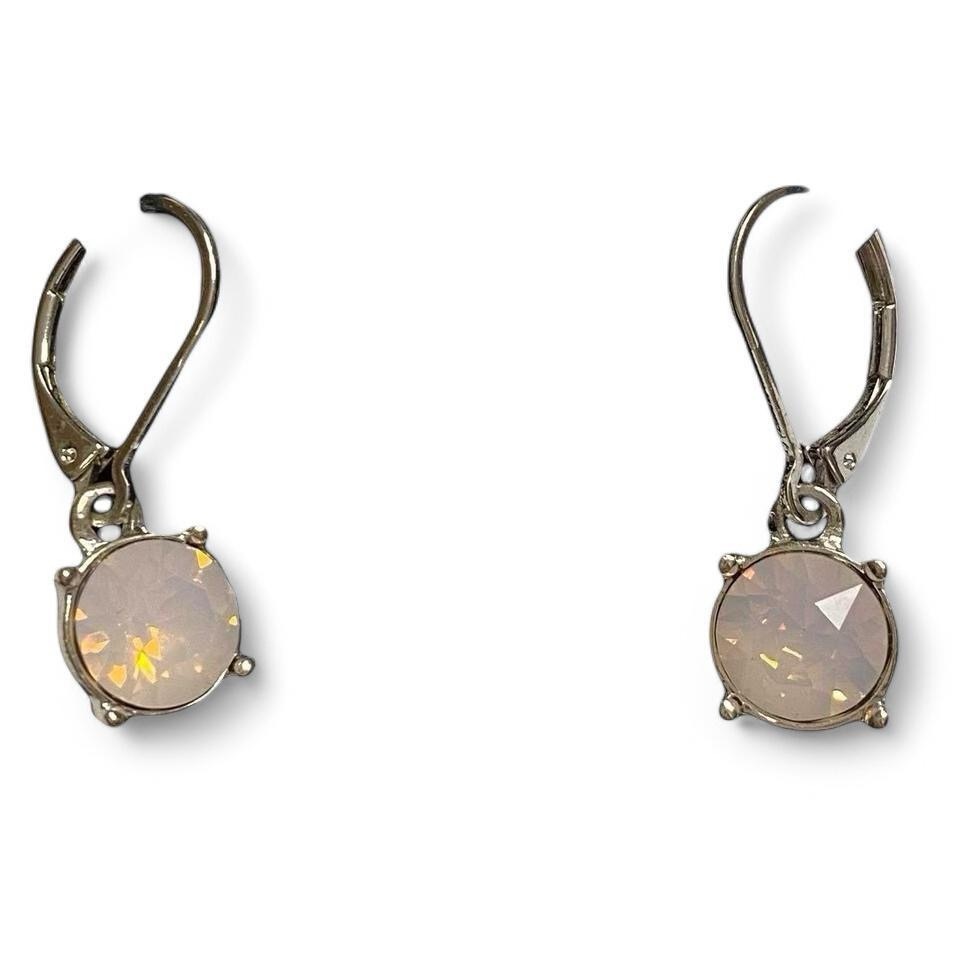 Silver And Simulated Opal Earrings